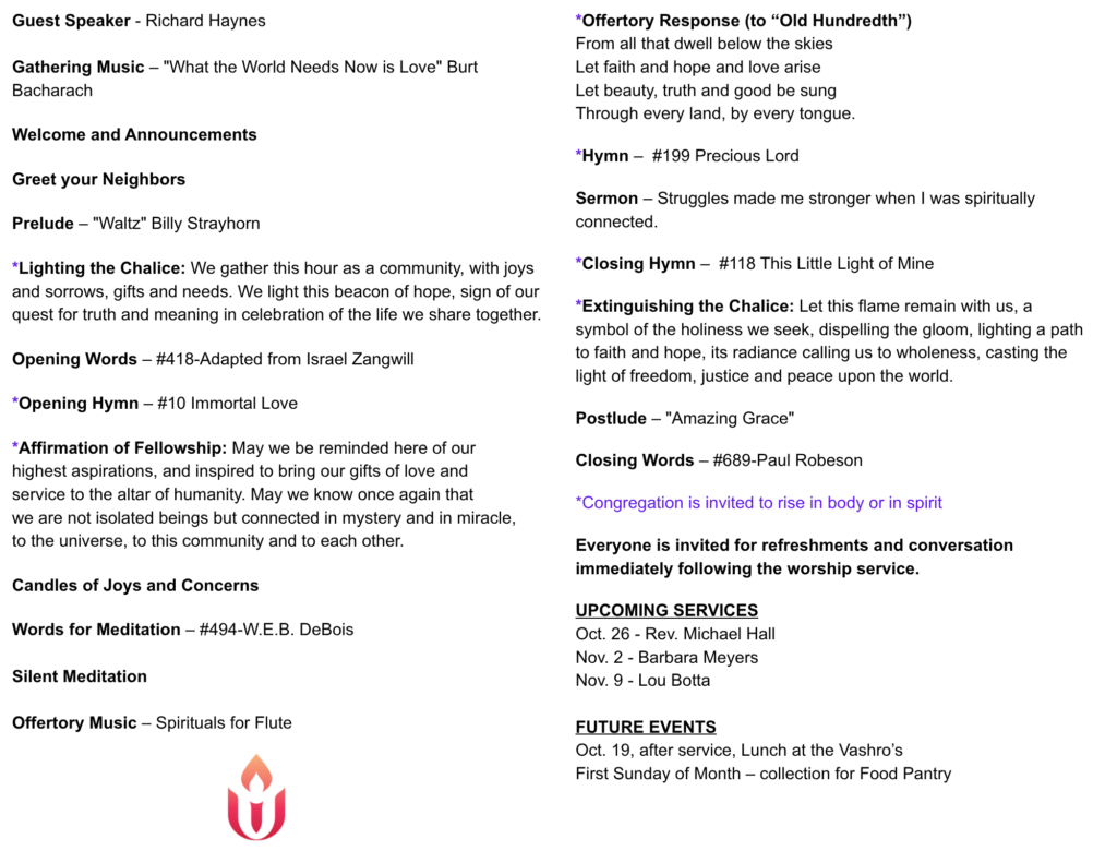 KUUF Order of Service