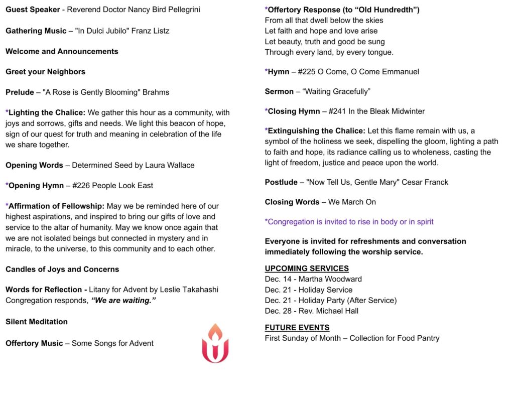 KUUF Order of Service